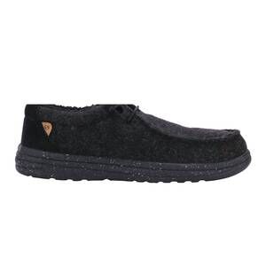 NEW LAMO men's samuel textile deck shoe in black wool